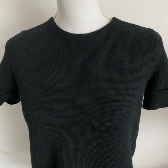 Madewell • Black Knit Crew Neck Short Sleeve Sweater - Picture 3 of 5